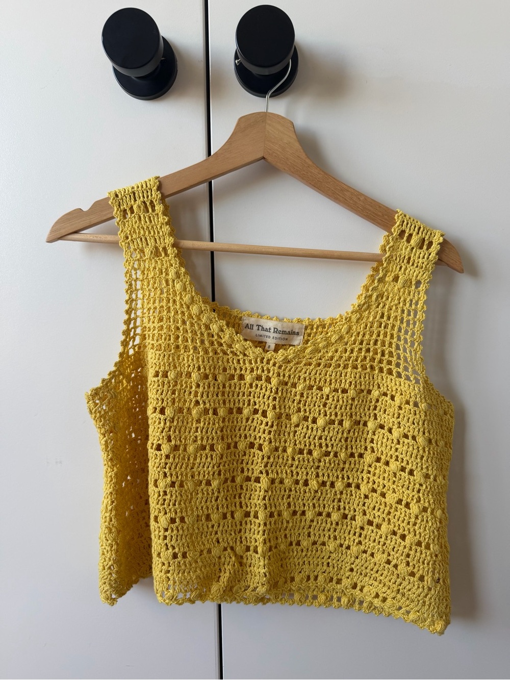 All That Remains Yellow Crochet Tank Crop Top